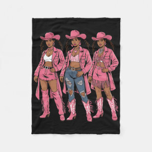 Cowgirl Western Melanin Juneteenth Black History M Fleece Blanket