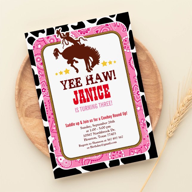 Cowgirl Western Old West Birthday Party Invitation (Creator Uploaded)