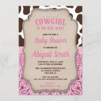 Cowgirl western pink and brown girl baby shower