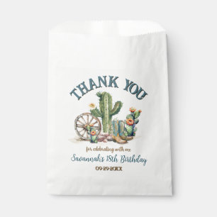 Cowgirl Western Rodeo Cactus Thank You Favour Bag