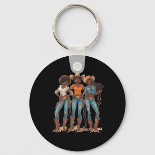 Cowgirl Western Rodeo Juneteenth Melanin Black His Key Ring