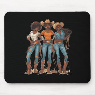 Cowgirl Western Rodeo Juneteenth Melanin Black His Mouse Pad