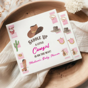 Cowgirl Western Rodeo Wild West Baby Shower Napkin