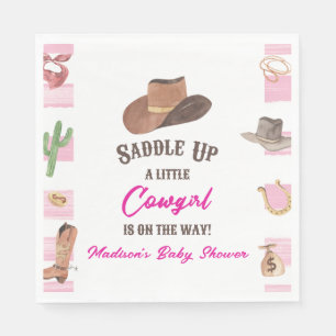 Cowgirl Western Rodeo Wild West Baby Shower Napkin