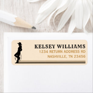 Cowgirl Western Tan Brown Address Return Address Label