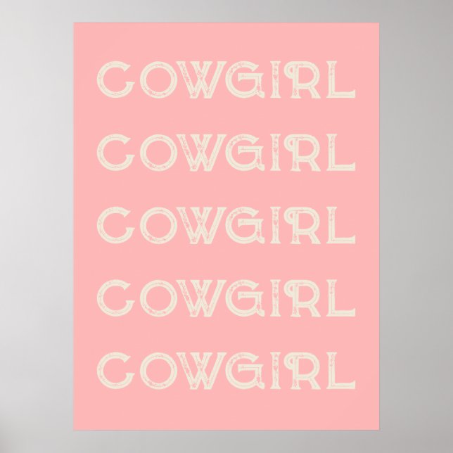  Cowgirl Western Typography Retro Ranch Cabin Poster (Front)