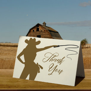 Cowgirl Whip Bridal Shower Thank You Card