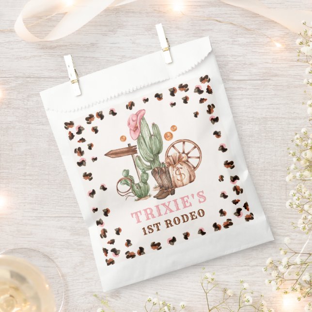 Cowgirl Wild West 1st Rodeo Ranch Birthday Party Favour Bag (Clipped)