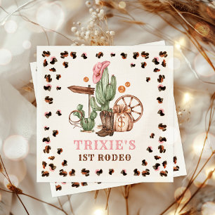 Cowgirl Wild West 1st Rodeo Ranch Birthday Party Napkin