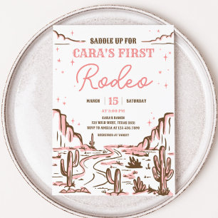 Cowgirl Wild West Rodeo Birthday Party Invitation