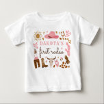 Cowgirl Wild West Rodeo Ranch 1st Birthday Outfit  Baby T-Shirt<br><div class="desc">Cowgirl Wild West Rodeo Ranch 1st Birthday Outfit Baby T-Shirt
All designs are © PIXEL PERFECTION PARTY LTD</div>