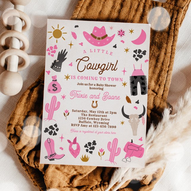 Cowgirl Wild West Rodeo Ranch Baby Shower Invitation (Creator Uploaded)
