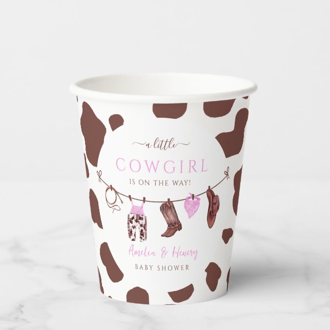 Cowgirl Wild West Rodeo Western girl Baby Shower  Paper Cups (Front)