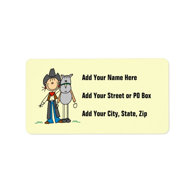 Cowgirl With Horse T-shirts and Gifts Label (Front)