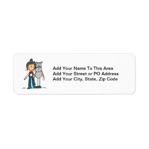Cowgirl With Horse T-shirts and Gifts Return Address Label