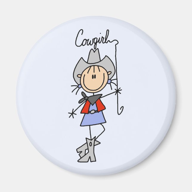 Cowgirl with Lasso Tshirts and Gifts Magnet (Front)