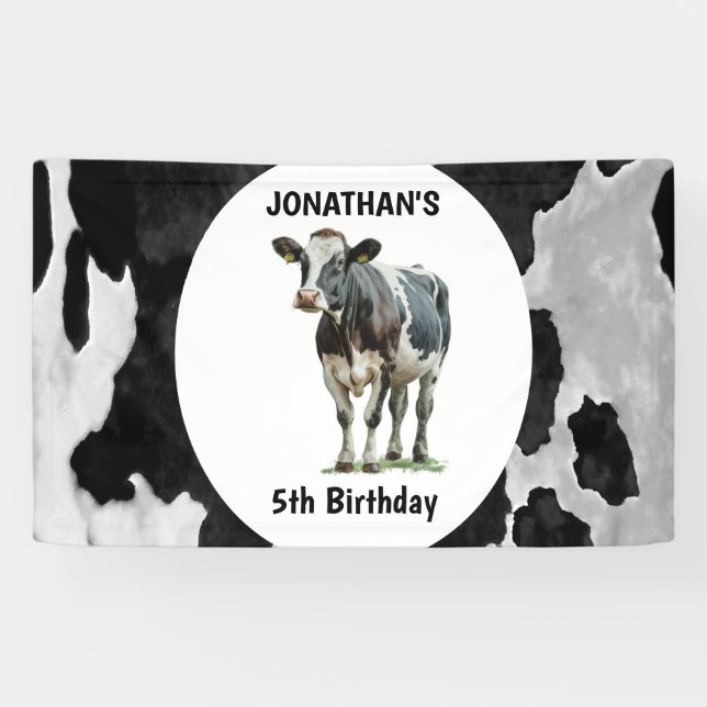 Cowhide Black and white Banner (Horizontal)