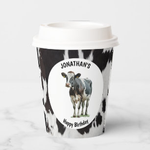 Cowhide Black and White Paper Cups