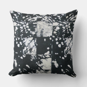Cowhide Black and White Patchwork Pattern Print Cushion