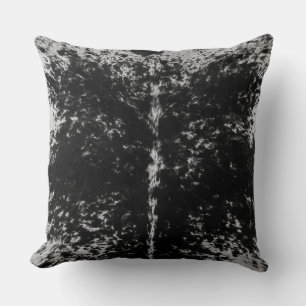 Cowhide Black and White Pattern Print Cushion