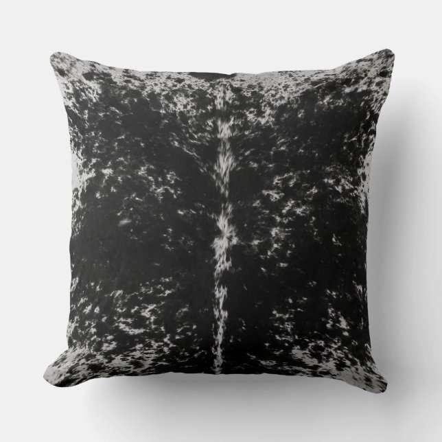 Cowhide Black and White Pattern Print  Cushion (Front)
