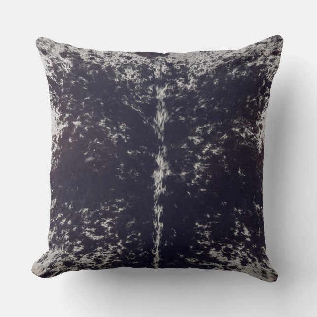 Cowhide Black and White Pattern Print  Cushion (Front)