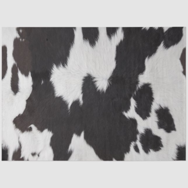 Cowhide Black and White  Tissue Paper (Front)