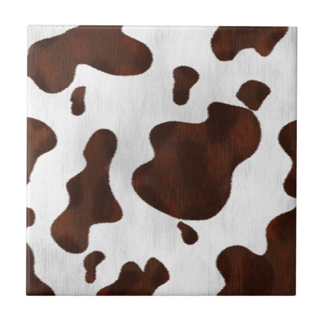 Cowhide Faux Hair Western Leather Spotted Pattern Tile (Front)