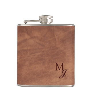 Cowhide Faux Leather Hip Flask