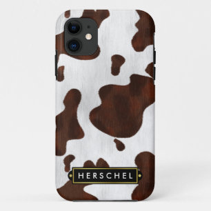 Cowhide Faux Western Leather Spotted Personalised iPhone 11 Case