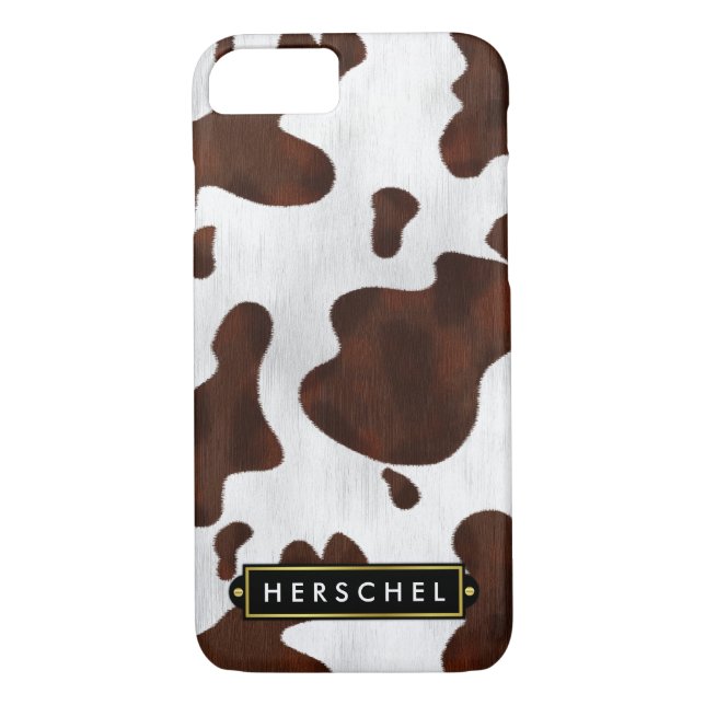 Cowhide Faux Western Leather Spotted Personalised Case-Mate iPhone Case (Back)