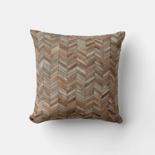 Cowhide Herringbone Pattern Print Cushion