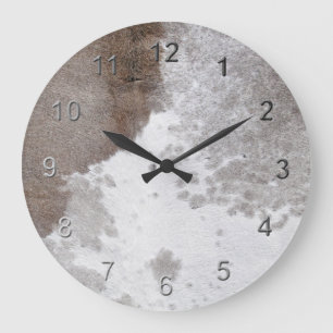 Cowhide Large Clock