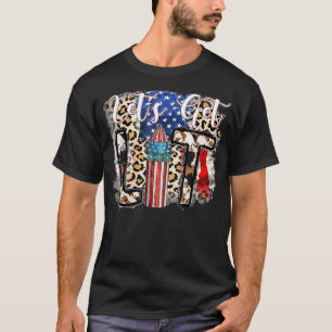 Cowhide Let's Get Lit America 4th Of July  T-Shirt