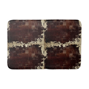 Cowhide Patchwork Print Bath Mat