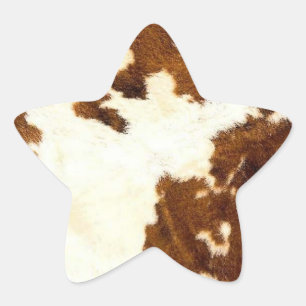 Cowhide Print Star Stickers