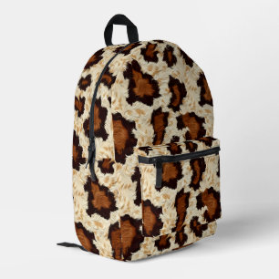 Cowhide printed backpack