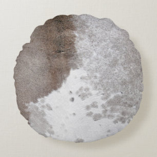 Cowhide Round Cushion