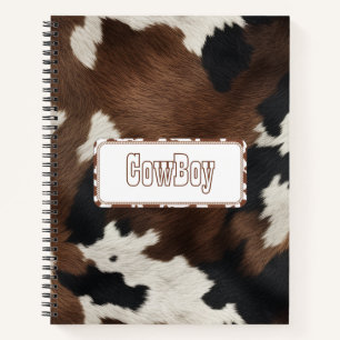 Cowhide Spiral Notebook – Western Cow Print Custom