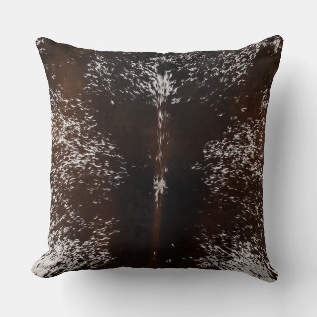 Cowhide Tan and White Pattern Print  Cushion (Front)