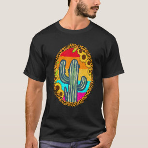 Cowhide Texas Cactus Western Rodeo Graphic T-Shirt