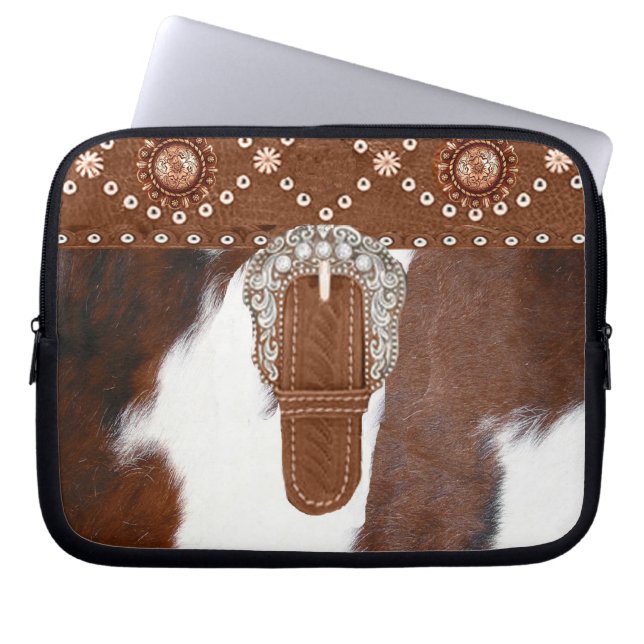 "Cowhide" Western Laptop Sleeve (Front)