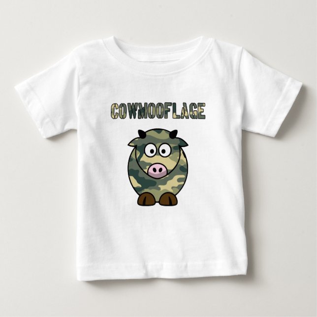 cowmooflage cartoon cow pun camouflage shirt (Front)