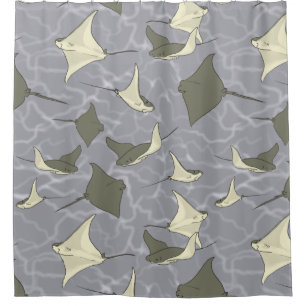 Cownose Stingray Ocean Pattern Shower Curtain