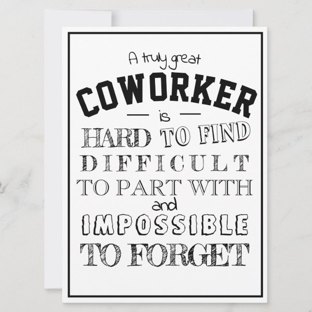 Coworker Appreciation Thank you Gift for him Card (Front)