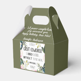 Coworker Birthday Christmas Appreciation Gift Bag Favour Box