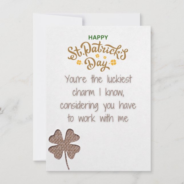 Coworker - Funny St Patrick's Day Greeting Card (Front)
