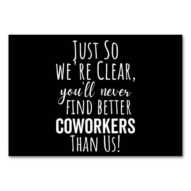 Coworker Goodbye | Coworker Moving | Leaving Gift Table Number (Front)