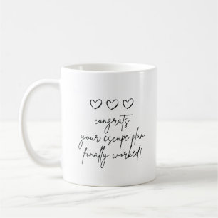 coworker leaving funny coffee mug