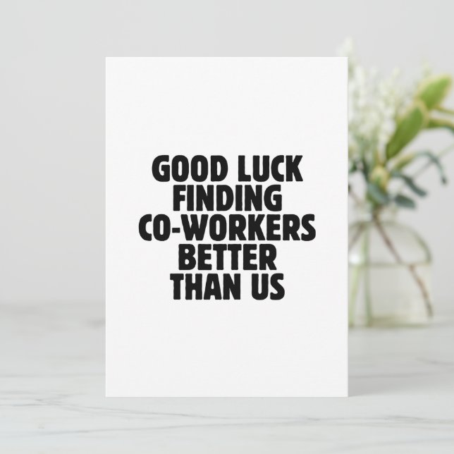 Coworker Leaving Gift Idea, Funny co-worker gift  Invitation (Standing Front)